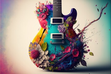 Digital illustration about guitar.