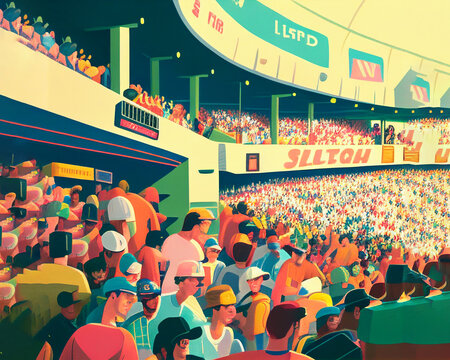 A Drawing Of A Group Of Passionate Soccer Fans Crowded Around A Television, Cheering On Their Team