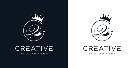Eyelash logo creative concept with combination letter Z Premium Vector