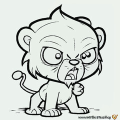 Obraz premium Vector illustration of a Baby Lion