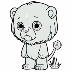 Vector illustration of a Baby Lion