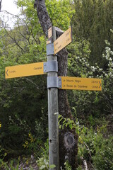 Ascent path to Mourre Negre - Orientation postsigns - Luberon - Vaucluse - Provence Alpes Cote d'Azur - France