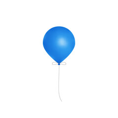 Watercolor Blue Floating Balloon Transparent Clipart