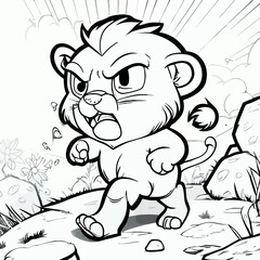 Fototapeta na wymiar Vector illustration of a Baby Lion