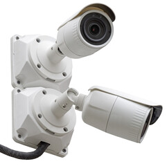 cylindrical IP security cameras on white