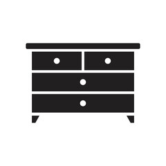 Chest of drawers icon design. Drawer sketch icon. isolated on white background. vector illustration
