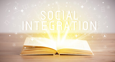 open book, social networking concept