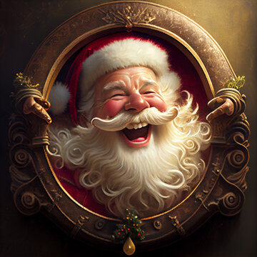 santa claus in cartouche