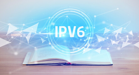 Open book with abbreviation concept