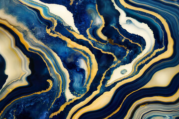 Blue and gold marble Luxury background texture design for wedding invitation card, cover, packaging , fashion vector template