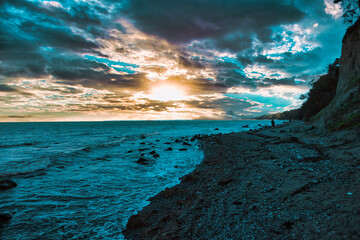 Ostsee - Meer - Warnemünde - Rostock - Seascape - Beach - Sunset - Baltic Sea Vacation Coast -...