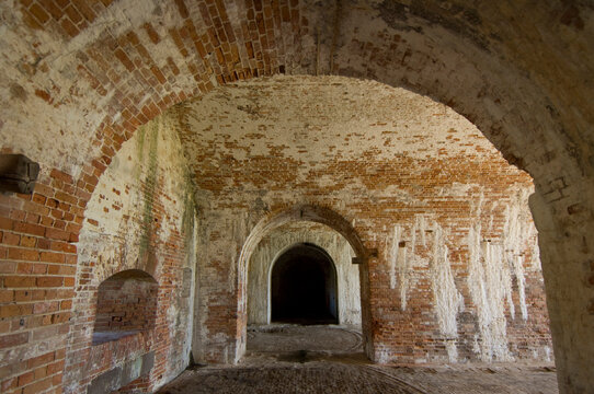 Old fort at Fort Morgan State Historical Site in Gulf Shores, Alabama, USA; Gulf Shores, Alabama, United States of America