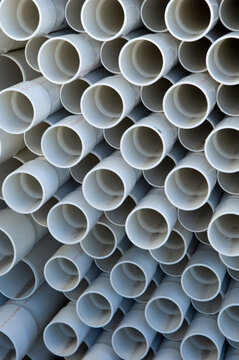 Racks full of PVC pipe; Lincoln, Nebraska, United States of America
