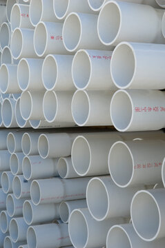Racks full of PVC pipe; Lincoln, Nebraska, United States of America