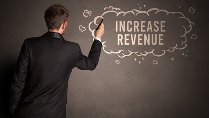 businessman drawing a cloud with inscription