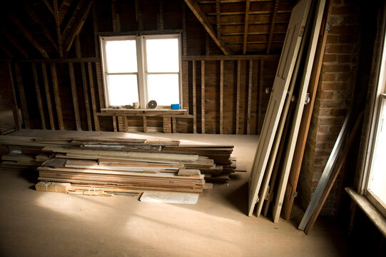 Reconstruction in an old farmhouse; Dunbar, Nebraska, United States of America.