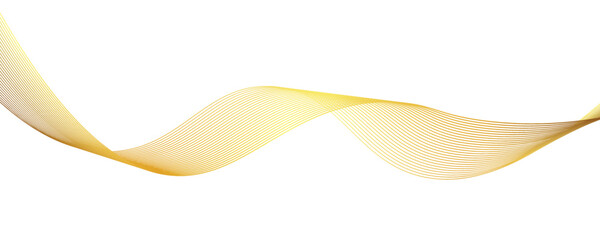 golden wave line isolated white background