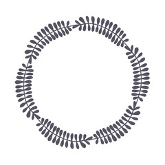 Seamless vector wreath of plant elements. For postcards, invitations. Cartoon design.