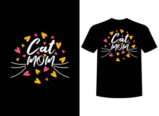 Cat Mom Print-ready T-Shirt Design