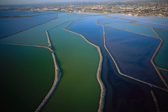 Levees in an area slated to become a refuge in five years, San Diego Bay, San Diego, California, USA; San Diego, California, United States of America