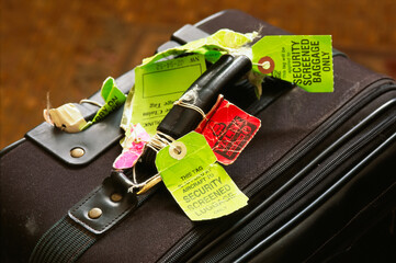 Screened carry-on bag belonging to a photographer; Lincoln, Nebraska, United States of America