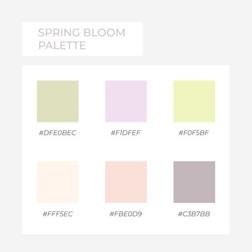  Color element. Trendy pallete of color. Cozy color pallete. Swatch summer shade tone with hex code. Spring pastel colors.
