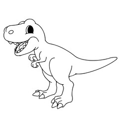 Black and white vector illustration of children's activity coloring book pages of dinosaur.Outline.