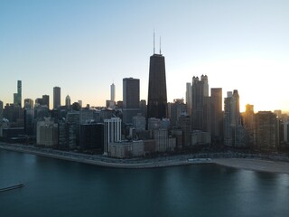 Fototapeta na wymiar lake shore drive downtown Chicago cityscape 