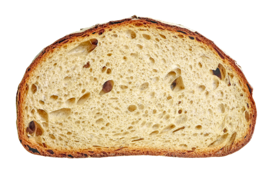Slice of white rye bread isolated