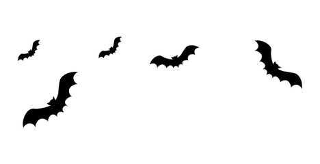 Bat. Black silhouette of a bat.