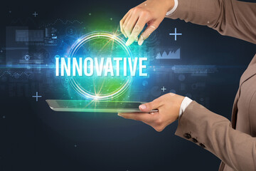 Close-up of a touchscreen, new tech concept