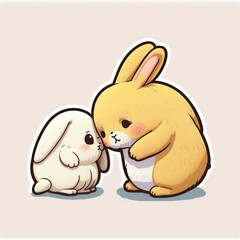Emotional support bunny sticker, Generative AI
