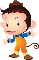cute monkey mascot cartoon