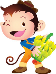 cute monkey mascot cartoon