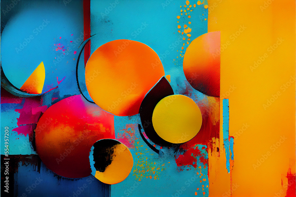 Wall mural abstract background with colorful splashes