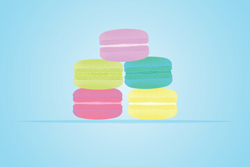 Colorful macaroons or macarons. sweet confection