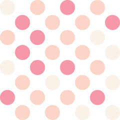 Pink, white, and cream pastel polka Dot seamless pattern background. Vector illustration.