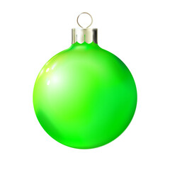 Christmas green ball, bauble 3d realistic. Merry xmas and New year design element. png