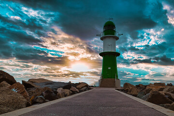 Ostsee - Meer - Warnemünde - Rostock - Seascape - Beach - Sunset - Baltic Sea Vacation Coast -...