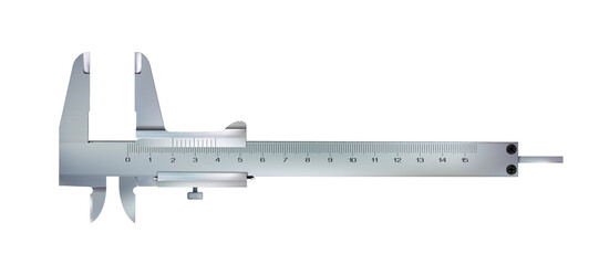 Top view Realistic calliper or caliper isolated. Photo-realistic construction tool for measuring. png