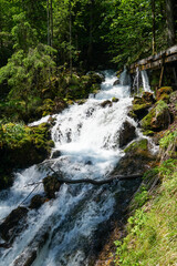 Wonderful waterfalls and canyons in beautiful Erlebniswelt Mendlingtal in Austria. Great spot for holiday, sightseeing and vacation