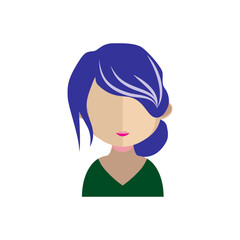 Beautiful woman character vector icon design with white background