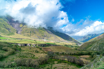 beautiful panorama of the nature of the mountain landscape