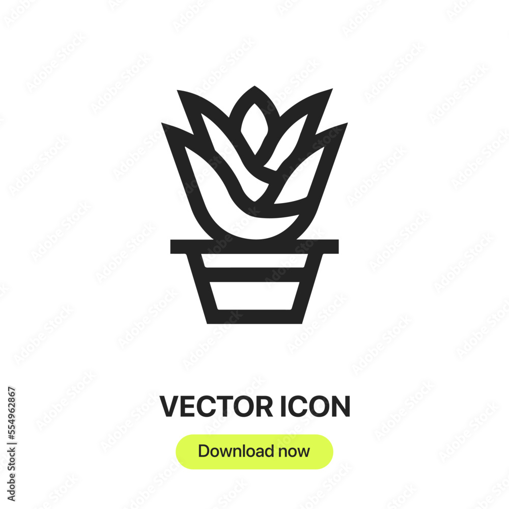 Poster aloe vera icon vector. linear style sign for mobile concept and web design. aloe vera symbol illustr