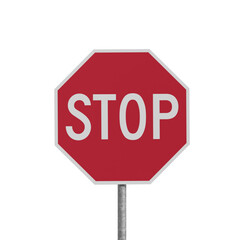 stop ROAD sign isolated on white, 3D RENDERING OF STOP png TRANSPARENT BACKGROUND