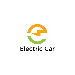 Obraz premium Electric car logo combination letter e and electric or energy symbol Design Vector Template, Emblem, Design Concept, Creative Symbol, Icon