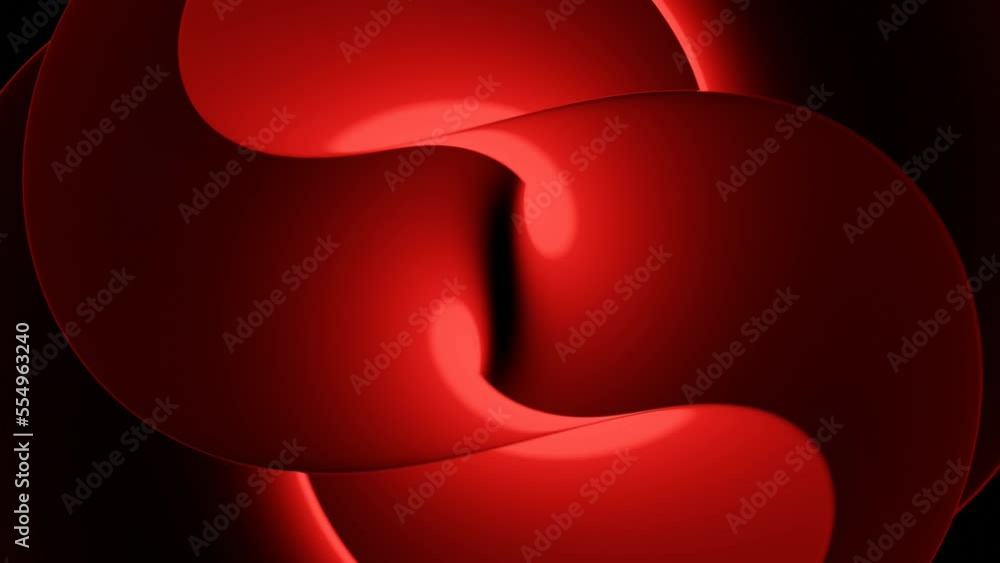 Poster rotating abstract figure with 3d curves. design. figure of wavy curves rotates on black background. 