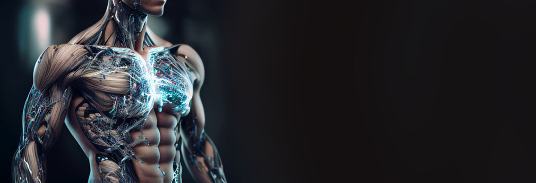 Human bionic body created with Generative Ai technology