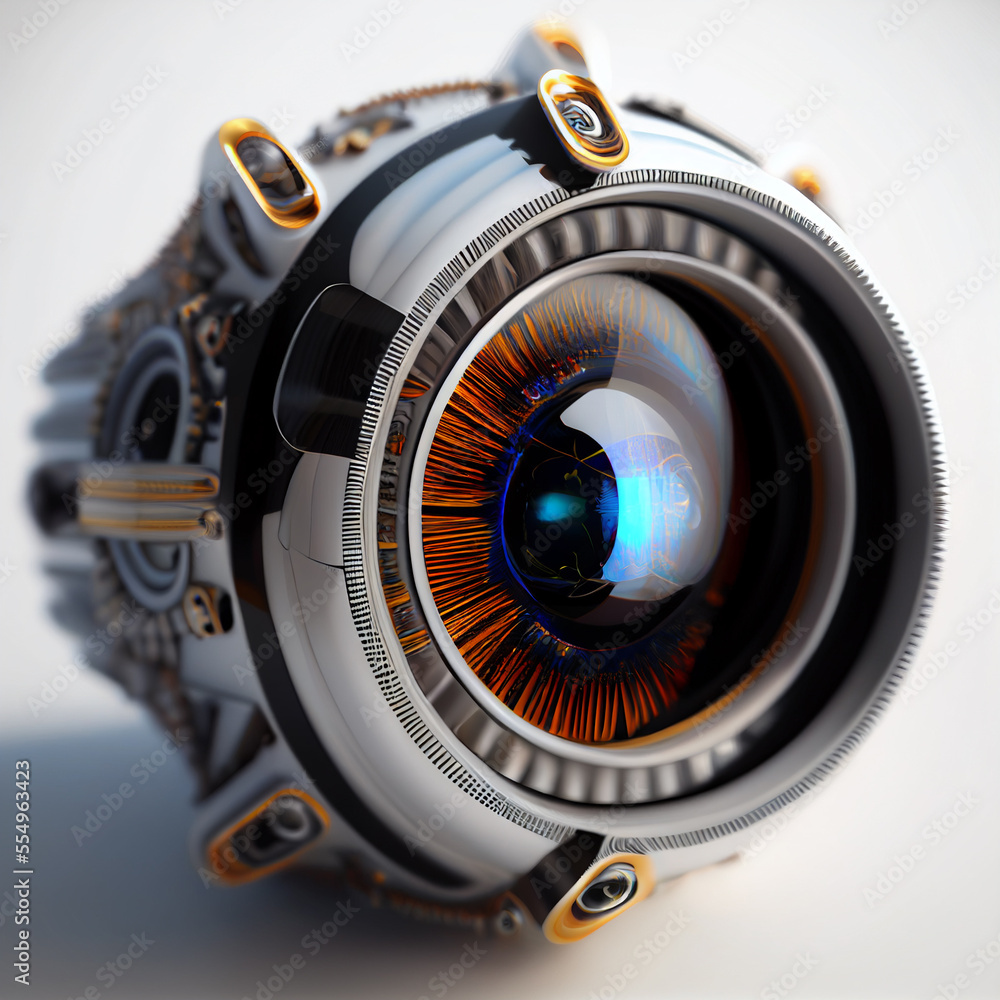 Poster abstract cyber eye created with generative ai
