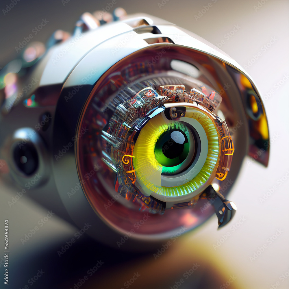 Poster abstract cyber eye created with generative ai